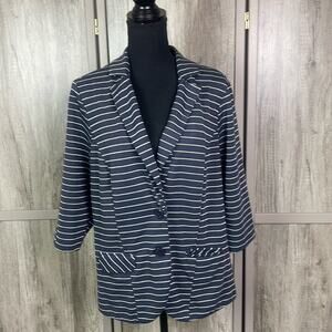 Torrid navy w/silver stripe button front cardigan women's 2